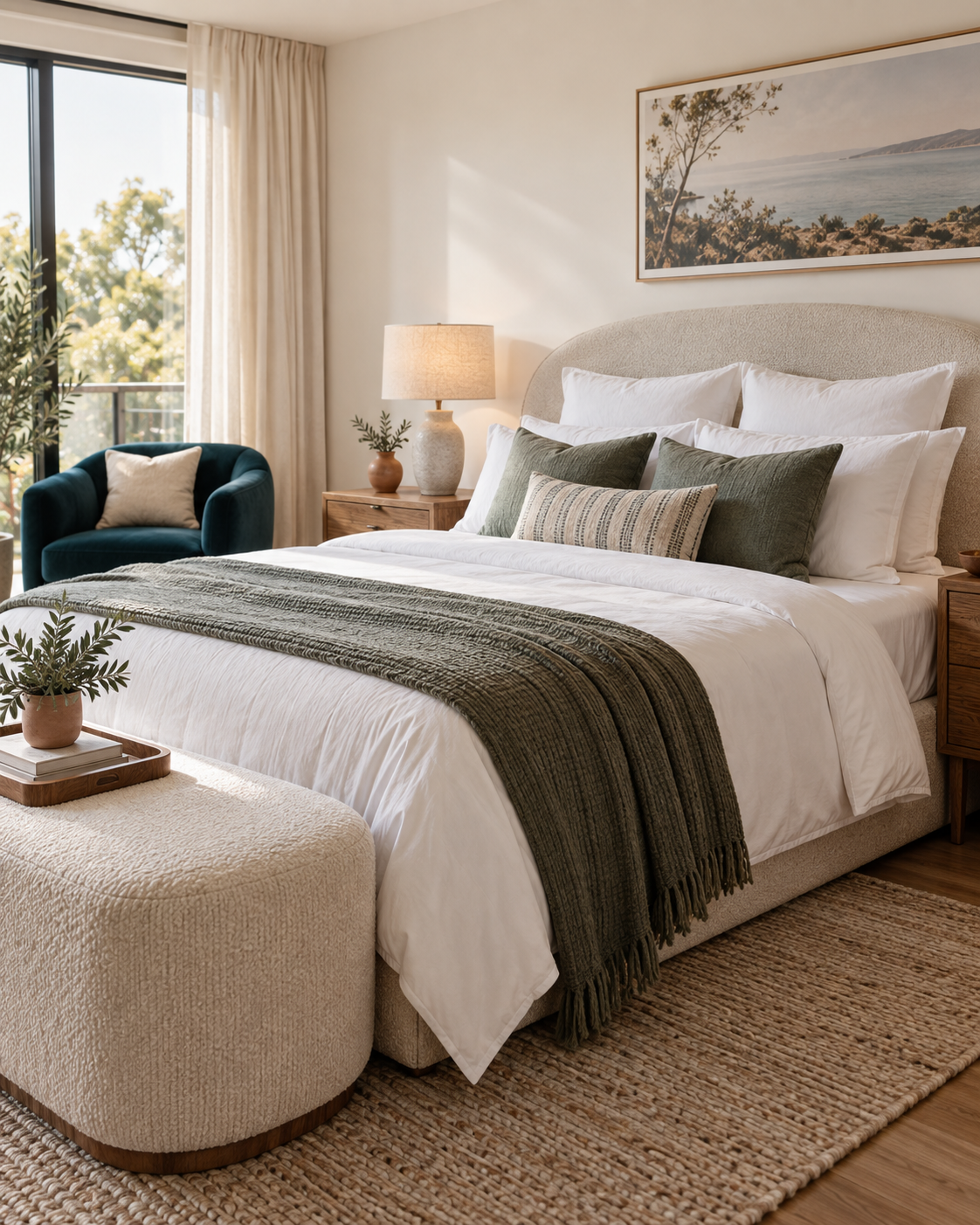 Professionally styled guest-ready bedroom in a Sydney short-term rental